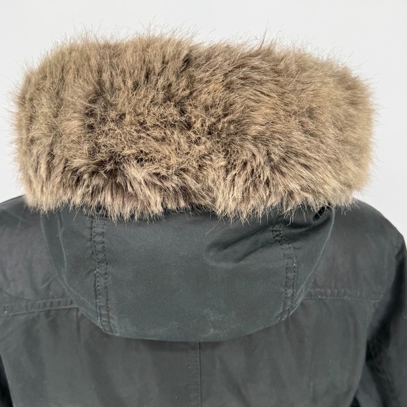 Barbour Womens Kelsall Faux Fur & Faux Shearling Trim Waxed Cotton Parka size 8 - Picture 15 of 16